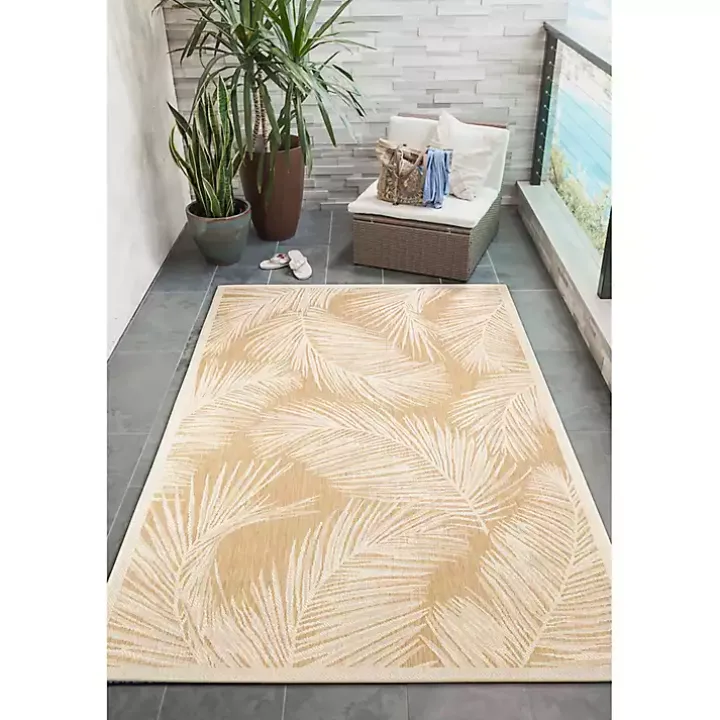 Sand Cabo Palm Indoor/Outdoor Rug, 7x9