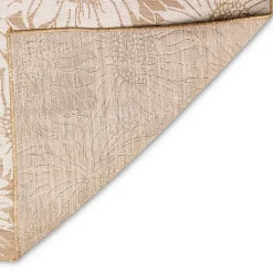 Sand Floral Blooms Outdoor Area Rug, 4x7
