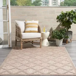 Sandstone Natural Trellis Outdoor Area Rug, 4x6