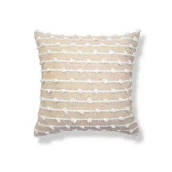 Sandy Beige Hand Knotted Decorative Throw Pillow