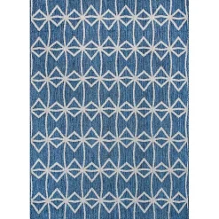Sanford Blue Geometric Shapes Outdoor Rug, 5x8