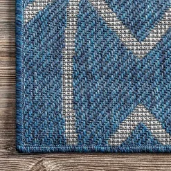 Sanford Blue Geometric Shapes Outdoor Rug, 5x8