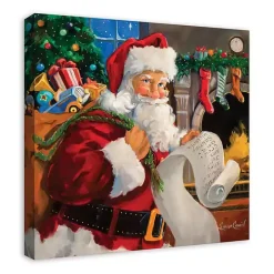 Santa Checking His List Canvas Art Print