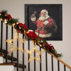 Santa with Candy Cane Framed Art Print