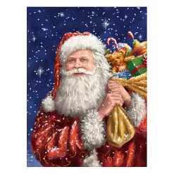 Santa with His Sack Of Gifts Canvas Art Print