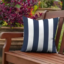 Sapphire Cabana Stripe Outdoor Pillow