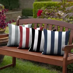 Sapphire Cabana Stripe Outdoor Pillow
