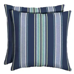 Sapphire Stripe Outdoor Pillows, Set of 2