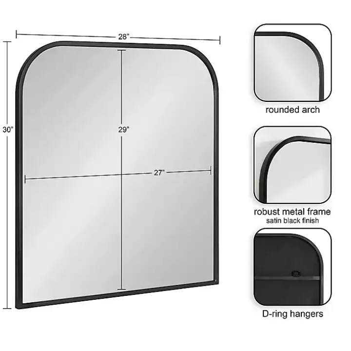 Satin Black Wide Arch Wall Mirror