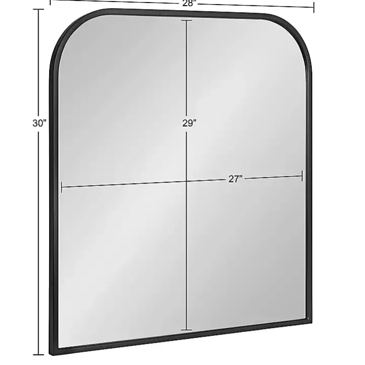 Satin Black Wide Arch Wall Mirror