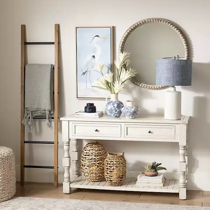 Savannah Cream Distressed Console Table