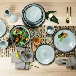 Seafoam and Onyx Rectangular Serving Platter
