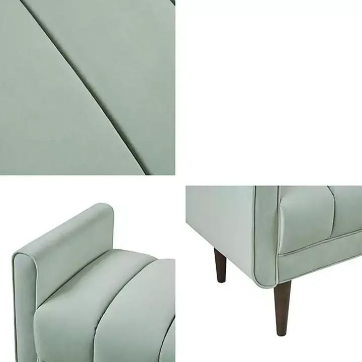 Seafoam Green Velvet Bench