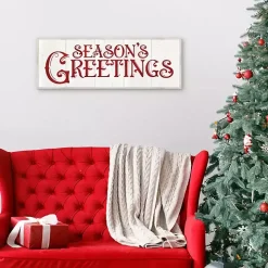 Season's Greetings Rustic Framed Canvas Art Print