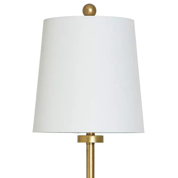 Seeded Glass & Gold Metal Buffet Lamp