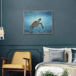 Serene Sea Turtle Framed Canvas Art Print