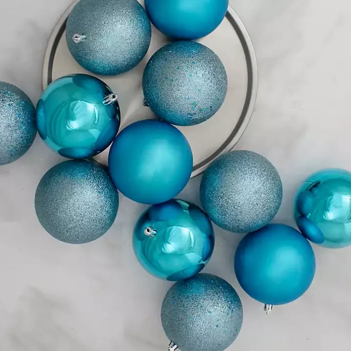 Shatterproof Turquoise Multi 12-pc. Ornaments