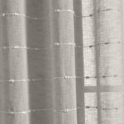 Sheer Gray Textured Curtain Panel Set, 84 in.