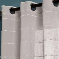Sheer Gray Textured Curtain Panel Set, 84 in.