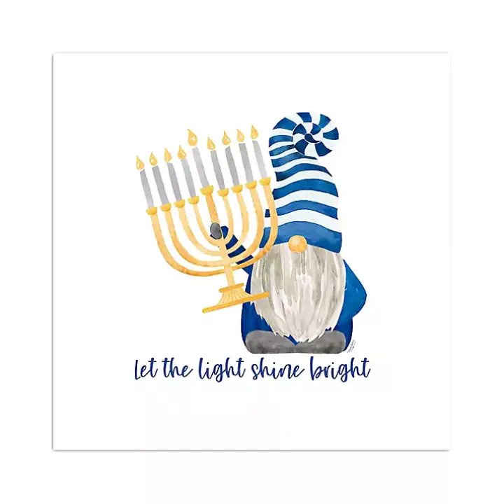 Shine Bright Menorah Gnome Canvas Art Print