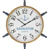 Ship Wheel Wood and Rope Wall Clock