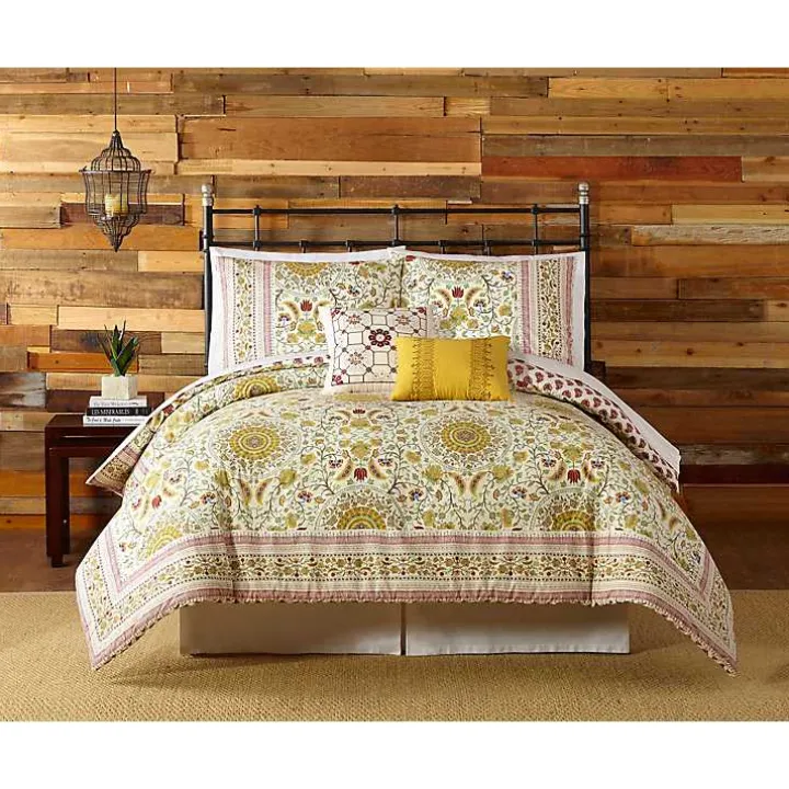 Shyla Yellow Vinework King 5-pc. Comforter Set