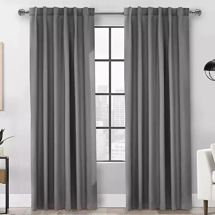 Silver Baxter Blackout Curtain Panel, 84 in.