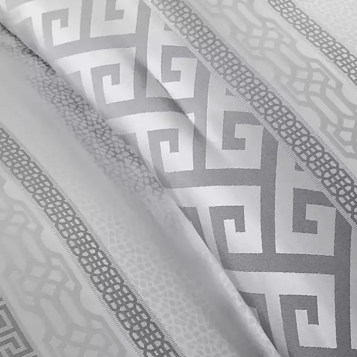 Silver Geometric Stripes 7-pc. King Comforter Set