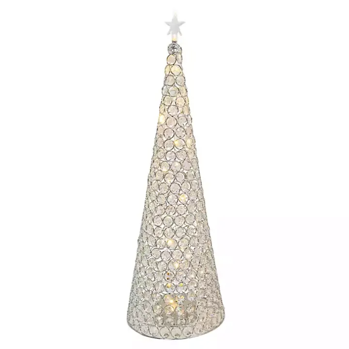 Silver Jeweled Pre-Lit Christmas Tree
