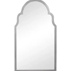 Silver Leaf Iron Arch Top Mirror