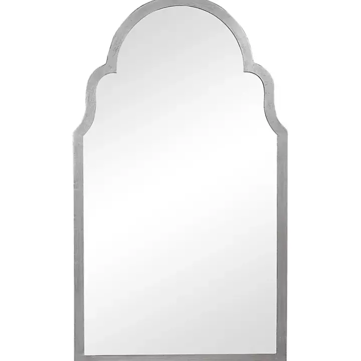 Silver Leaf Iron Arch Top Mirror