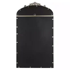 Silver Metal Arch Ornate Crown Wall Mirror