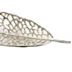 Silver Metal Leaf Trays, Set of 2