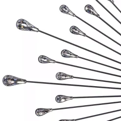 Silver Metal Sunburst Droplet Frame Clock