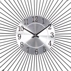 Silver Metal Sunburst Droplet Frame Clock