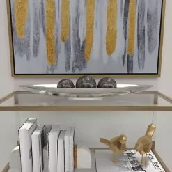Silver Metallic Canoe Tray