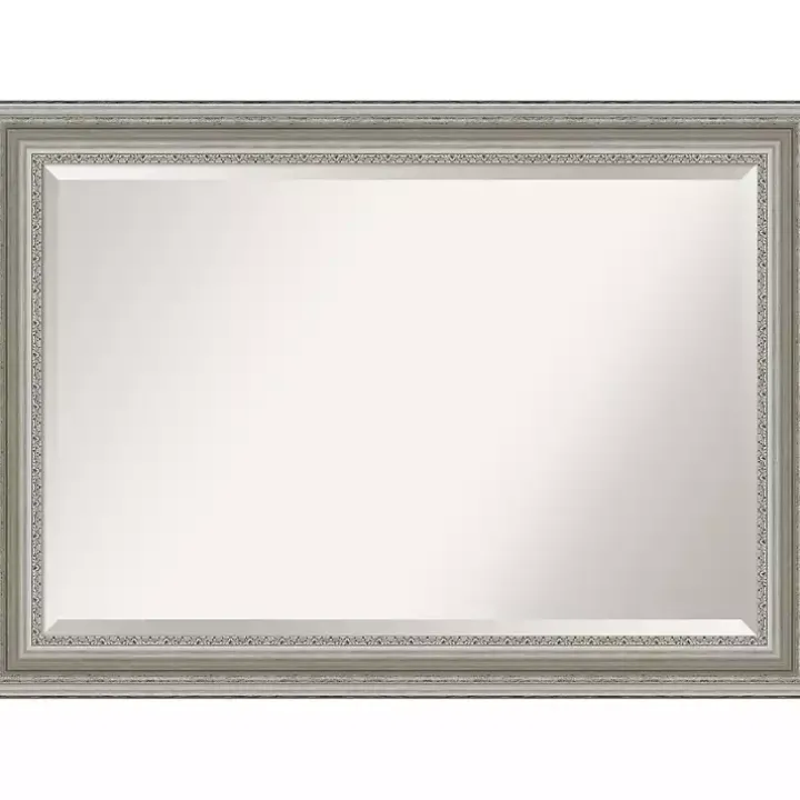 Silver Patina Scallop Framed Mirror, 30x42 in.