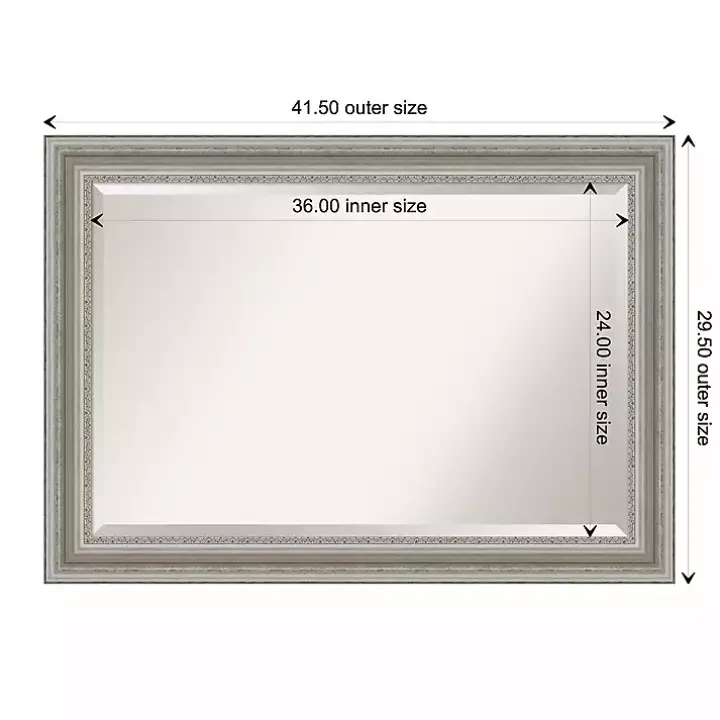 Silver Patina Scallop Framed Mirror, 30x42 in.