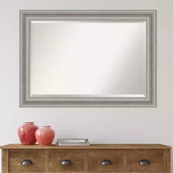 Silver Patina Scallop Framed Mirror, 30x42 in.