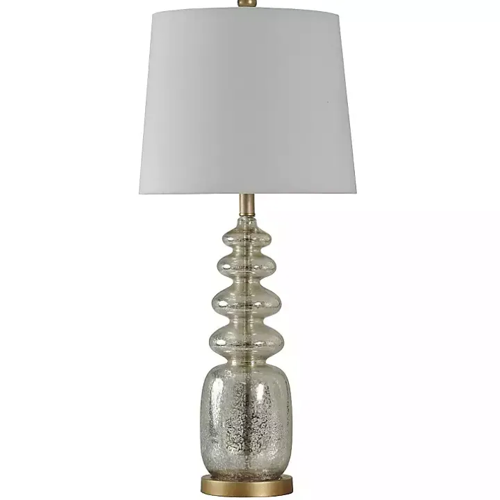Silver Rounded Mercury Glass Table Lamp