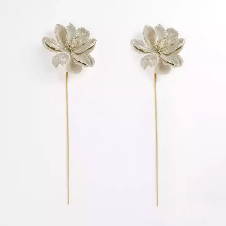 Silver Sequin Magnolia Picks, Set of 2