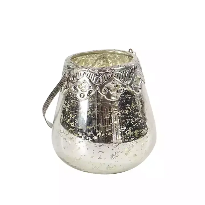 Silver Speckled Votive Candle Holders, Set of 3