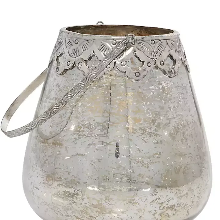 Silver Speckled Votive Candle Holders, Set of 3