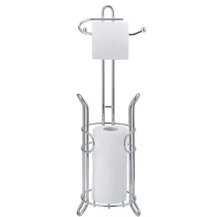 Silver Toilet Paper Storage Stand