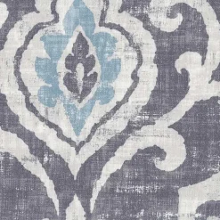 Slate Blue Ikat Storage Ottoman