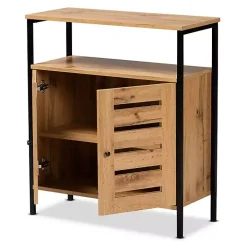 Slatted Oak Wood Cabinet
