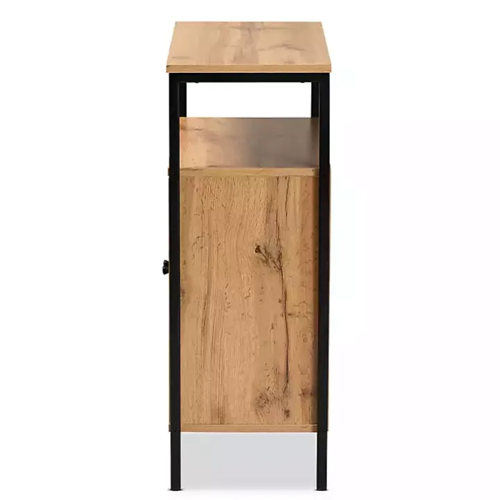 Slatted Oak Wood Cabinet