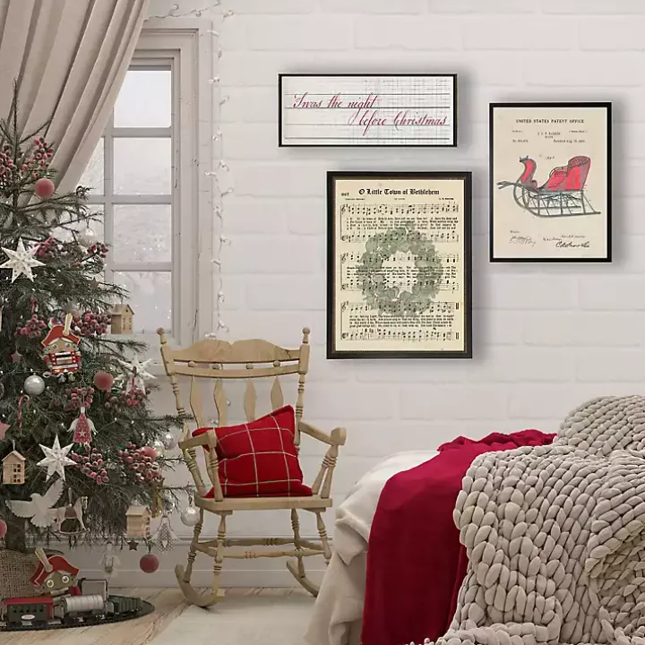 Sleigh Patent Vintage Christmas Art
