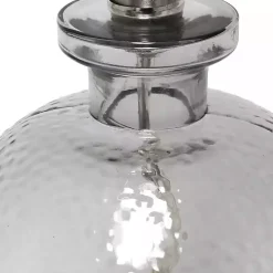 Smokey Gray Hammered Glass Gray Shade Table Lamp