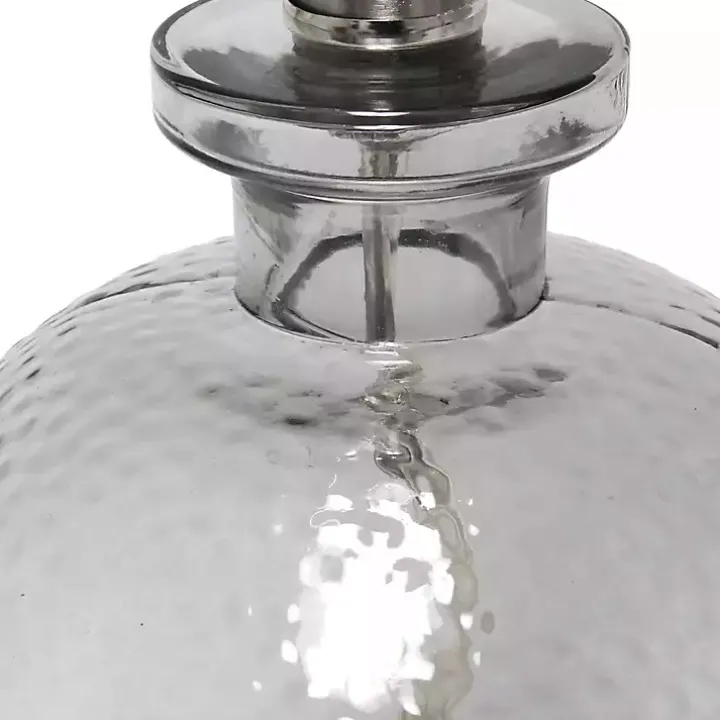 Smokey Gray Hammered Glass Gray Shade Table Lamp